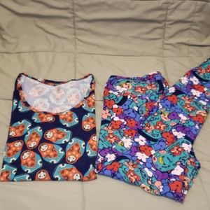 Lularoe Russian Dolls TC leggings XL Classic Tee